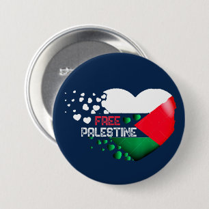 Chapa Redonda De 7 Cm Palestina Libre corazón Orgullo palestino