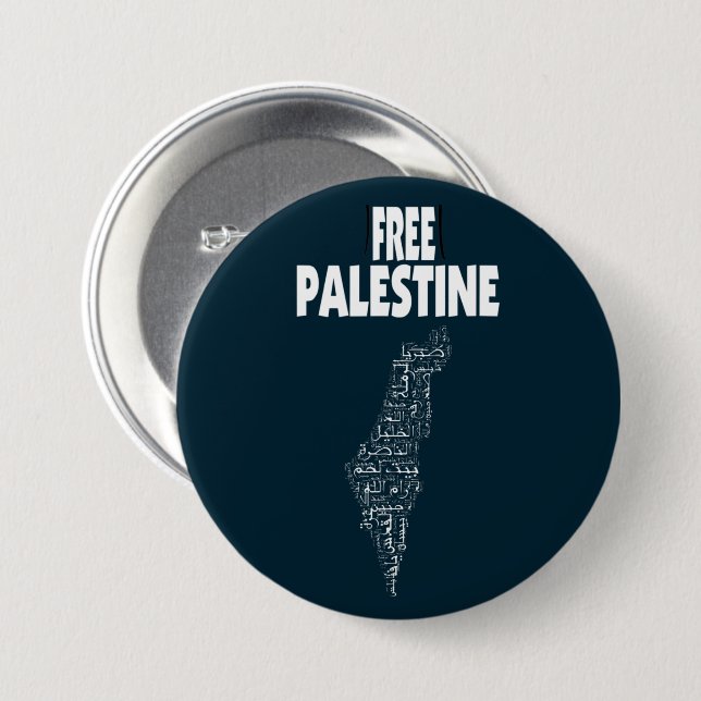Chapa Redonda De 7 Cm Palestina Libre Palestina Árabe Palestina Gaza Pal (Anverso y reverso)