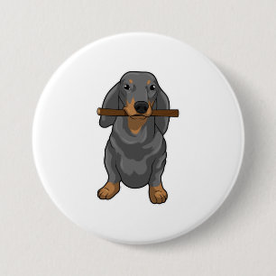 Chapa Redonda De 7 Cm Palo Dachshund