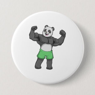 Chapa Redonda De 7 Cm Panda como constructora de cuerpos en Bodybuilding