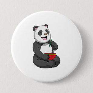 Chapa Redonda De 7 Cm Panda con Bowl Ramen