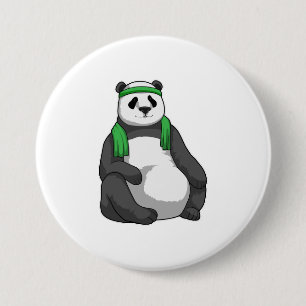 Chapa Redonda De 7 Cm Panda en Fitness con toalla