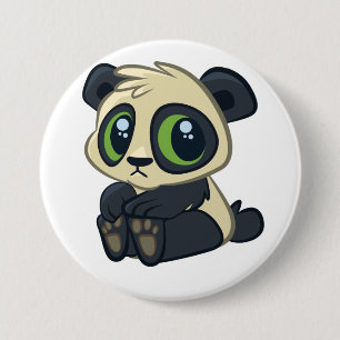 Chapa Redonda De 7 Cm Panda linda