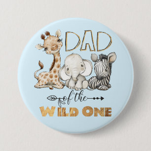 Chapa Redonda De 7 Cm Papá del Wild One Relieve metalizado dorado Butto