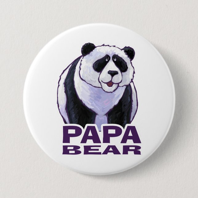 Chapa Redonda De 7 Cm Papa Panda Bear (Anverso)