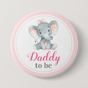 Chapa Redonda De 7 Cm Papá será el nuevo padre papá elefante Baby Sho