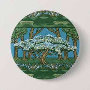 Chapa Redonda De 7 Cm Papel pintado vintage de Walter Crane May Tree For
