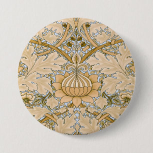 Chapa Redonda De 7 Cm Papel pintado vintage St James Acanthus de William