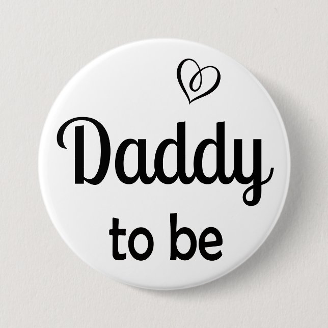 Chapa Redonda De 7 Cm Papi simple para ser Baby Shower Pin (Anverso)