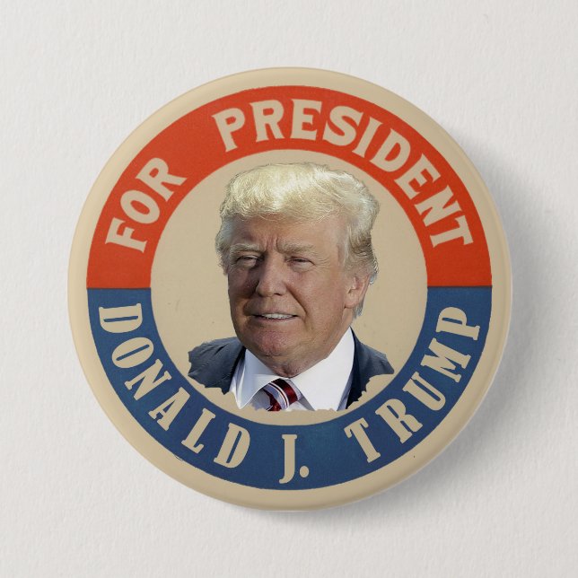 Chapa Redonda De 7 Cm Para presidente Donald J. Trump (Anverso)