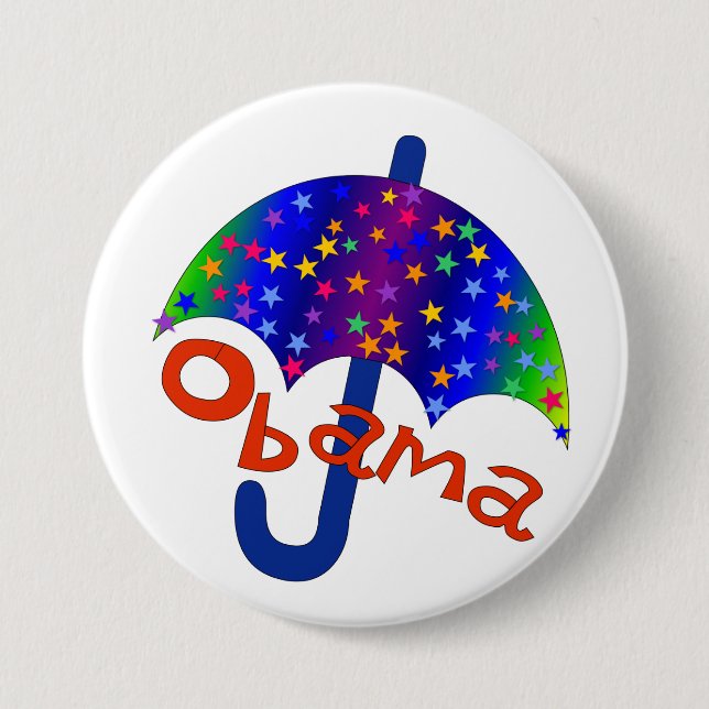 Chapa Redonda De 7 Cm Paraguas del arco iris de Obama (Anverso)