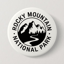 Chapa Redonda De 7 Cm Parque nacional de las Montañas Rocosas Emblem