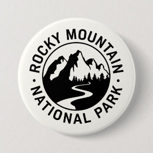 Chapa Redonda De 7 Cm Parque nacional de las Montañas Rocosas Emblem