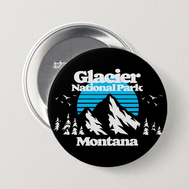 Chapa Redonda De 7 Cm Parque nacional Glaciar (Anverso y reverso)