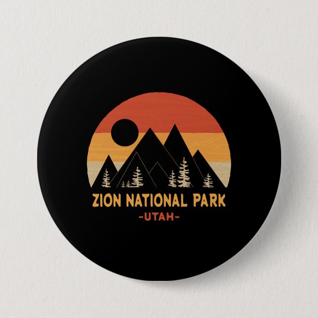 Chapa Redonda De 7 Cm Parque Nacional Zion (Anverso)