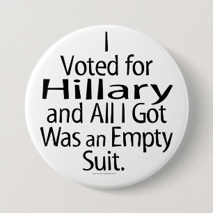 Chapa Redonda De 7 Cm Partidario contrariedad de Hillary