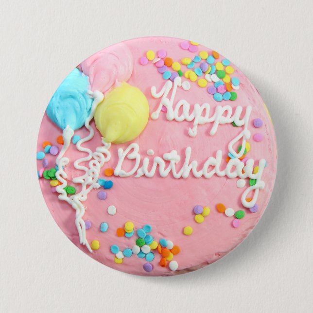 Chapa Redonda De 7 Cm Pastel de cumpleaños feliz (Anverso)