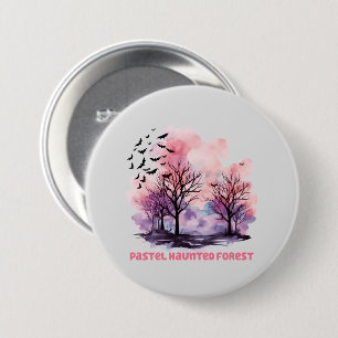 Chapa Redonda De 7 Cm Pastel Haunted Forest