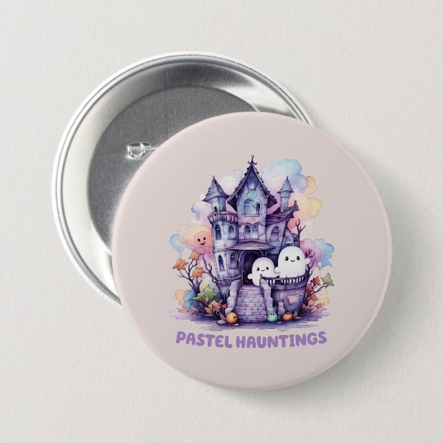 Chapa Redonda De 7 Cm Pastel Hauntings (Anverso y reverso)