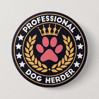 Chapa Redonda De 7 Cm Pastor de perros profesional