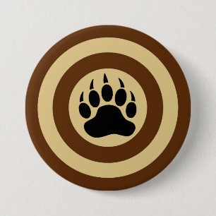 Chapa Redonda De 7 Cm Pata de Oso Clásica en Escudo de Superhéroe