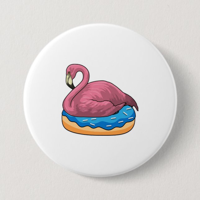 Chapa Redonda De 7 Cm Pato con Donut (Anverso)
