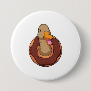 Chapa Redonda De 7 Cm Pato con Donut