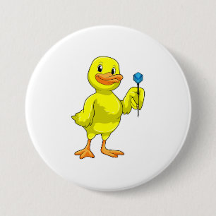 Chapa Redonda De 7 Cm Pato en Darts con Dart