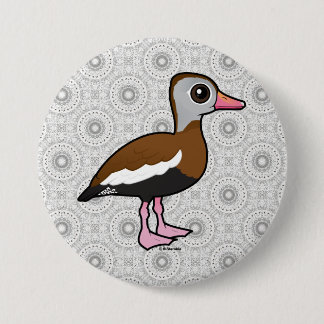 Chapa Redonda De 7 Cm Pato silbante birdorable de barriga negra