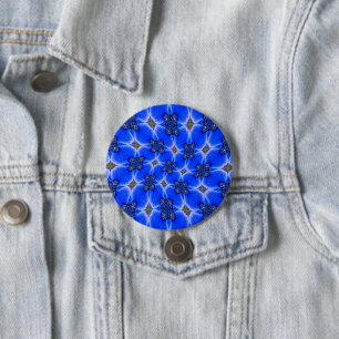 Chapa Redonda De 7 Cm Patrón anémico de los jardines azules