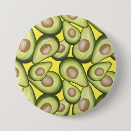 Chapa Redonda De 7 Cm Patrón de aguacate vegan de corte fresco Gourmet