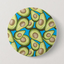 Chapa Redonda De 7 Cm Patrón de aguacate vegan de corte fresco Gourmet