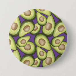 Chapa Redonda De 7 Cm Patrón de aguacate vegan de corte fresco Gourmet