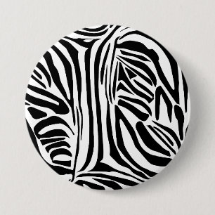 Chapa Redonda De 7 Cm Patrón de cebra
