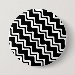 Chapa Redonda De 7 Cm Patrón de línea de doble color Zig Zag diagonal