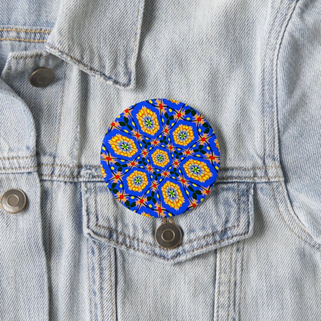 Chapa Redonda De 7 Cm Patrón floral estético (In situ)