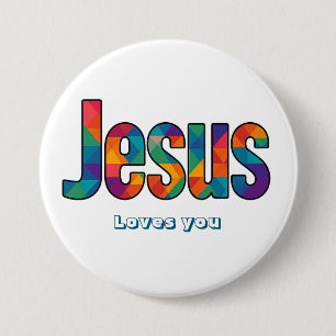 Chapa Redonda De 7 Cm patrón geométrico de Jesús