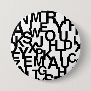 Chapa Redonda De 7 Cm Patrón moderno, abstracto, confuso con letras