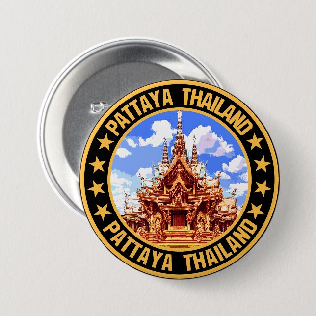 Chapa Redonda De 7 Cm Pattaya (Anverso y reverso)