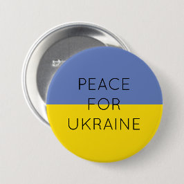 Chapa Redonda De 7 Cm Paz para Ucrania Simple Bandera Mínima Ucraniana