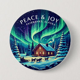 Chapa Redonda De 7 Cm Peace & Joy Fairbanks Alaska