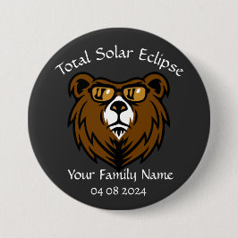 Chapa Redonda De 7 Cm Pegatina personalizado de eclipse solar total