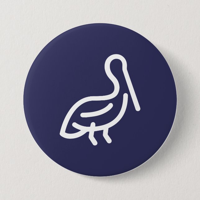 Chapa Redonda De 7 Cm Pelícano (Anverso)