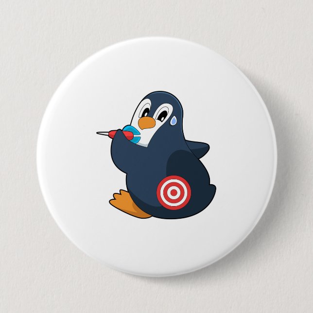 Chapa Redonda De 7 Cm Penguin Darts Dart Dartboard (Anverso)