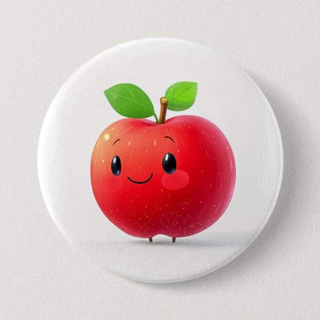 Chapa Redonda De 7 Cm Pequeña manzana (Anverso)