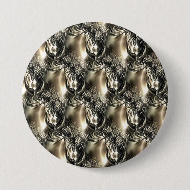 Chapa Redonda De 7 Cm Perlas doradas (Anverso)