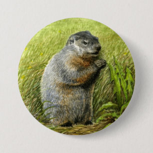 Chapa Redonda De 7 Cm Perno/botón de Groundhog