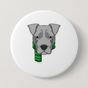 Chapa Redonda De 7 Cm Perro con bufanda