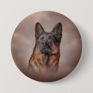 Chapa Redonda De 7 Cm Perro de pastor alemán