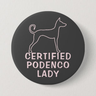 Chapa Redonda De 7 Cm Perro podenco rosado personalizado